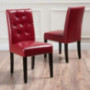 Christopher Knight Home Gentry Bonded Leather Dining Chairs, 2-Pcs Set, Red