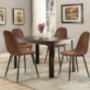 CozyCasa Dining Chairs Set of 4 Modern Style Mid Century Chair for Kitchen Dining Room Accent Chair in Dark Brown, Black Leg