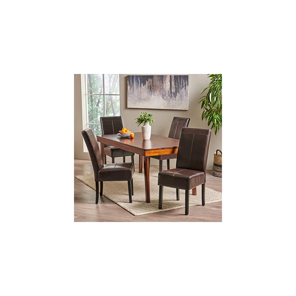 Christopher Knight Home Pertica TStitch Leather Dining Chairs