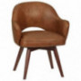 Amazon Brand – Rivet Mid-Century Bonded Leather Swivel Chair, 23.6"W, Brown