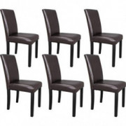 ZENY Leather Dining Chairs with Wood Legs Chair Urban Style, Set of 6