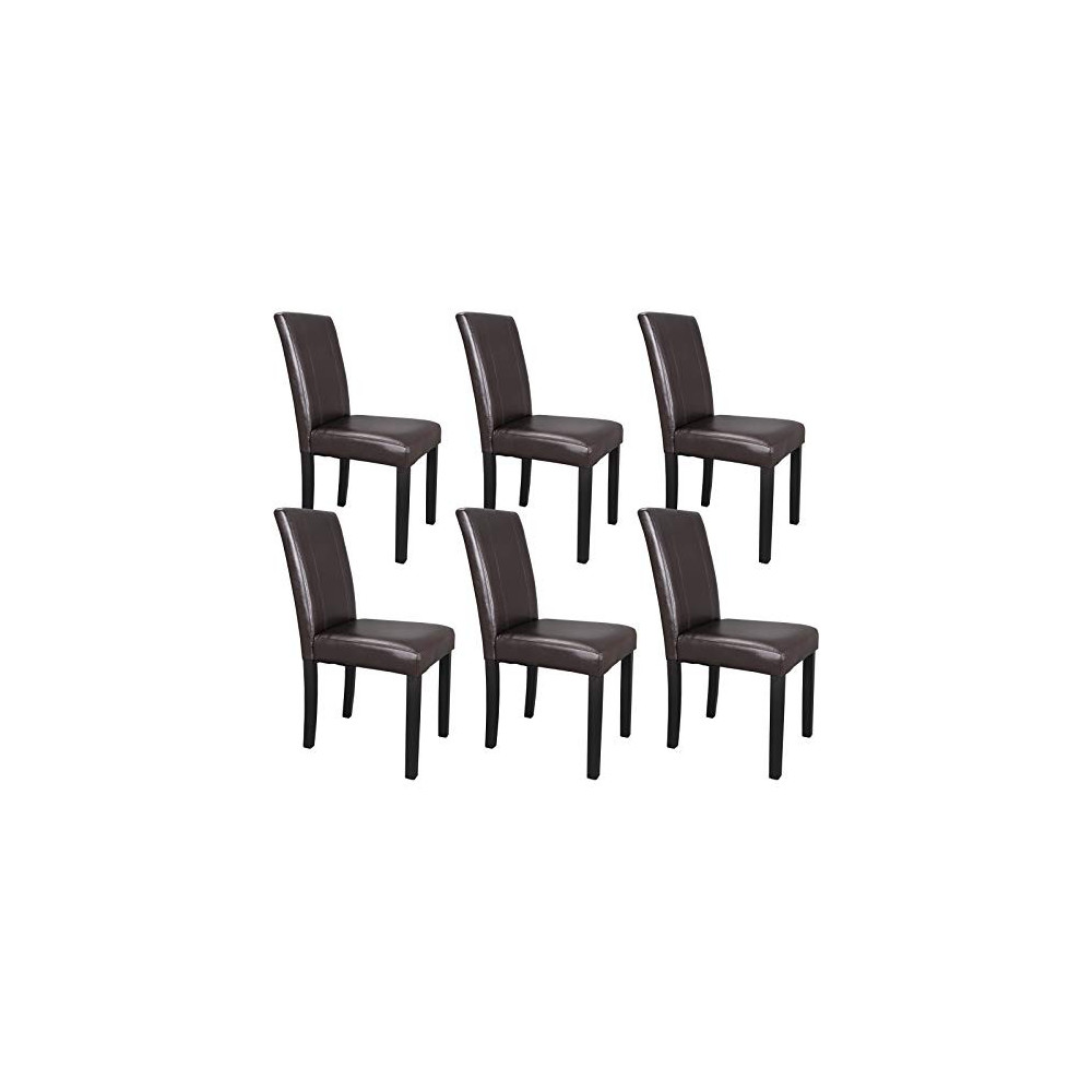 ZENY Leather Dining Chairs with Wood Legs Chair Urban Style, Set of 6