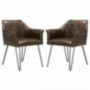 Safavieh Home Esme Mid-Century Modern Dark Brown Faux Leather Dining Chair, Set of 2