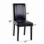 Set of 6 Modern PU Upholstered Dining Chairs Elegant Design Dining Room Chairs  Black Set of 6 