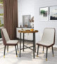 MIERES PU Leather, Armless Modern Accent, Upholstered Seat Makeup Dressing Chair with Backrest and Metal Legs for Dining Room