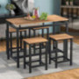 Dining Table Set, Hinpia Upgraded 5 Piece Practical Dining Room Table Set with 4 Chairs, Counter and Pub Height, Perfect for 