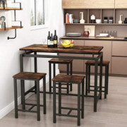 Recaceik 5 PCS Dining Table Set, Modern Kitchen Table and Chairs for 4, Wood Pub Bar Table Set Perfect for Breakfast Nook, Sm