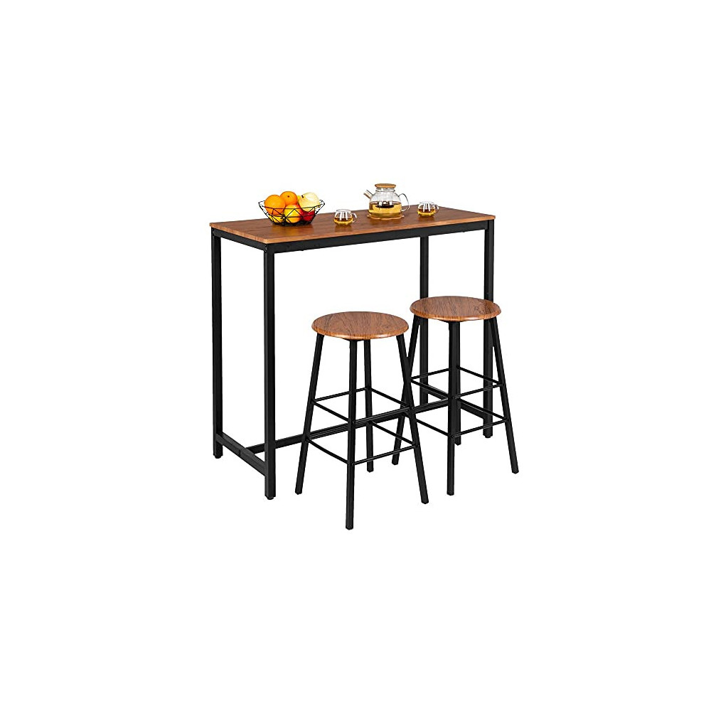 Bonnlo Bar Table Set,41.7" Kitchen Bar Table and Chairs Set for 2,Sofa Bar Table with 2 Stools,Breakfast Bistro Set Counter H