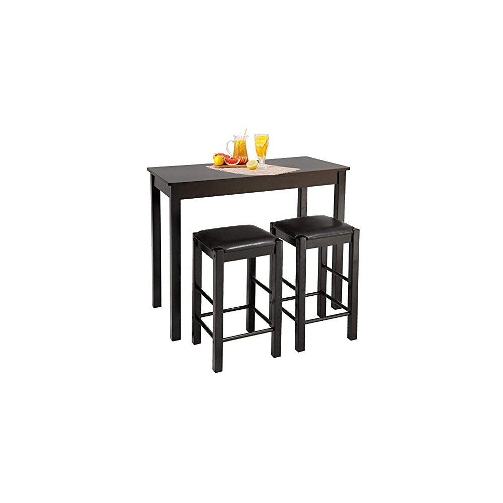 Dining Room Table Set for Small Spaces Furniture Set for Kitchen, Bar,Solid Wood Counter-Height Set Include 2 stools Kitchen 