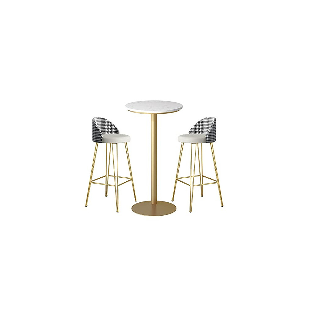 YF-Barstool 3-Pieces Dining Table Set Patio Bar Table and Chairs, Modern Kitchen Breakfast Counter Table and Stools Set of 3,