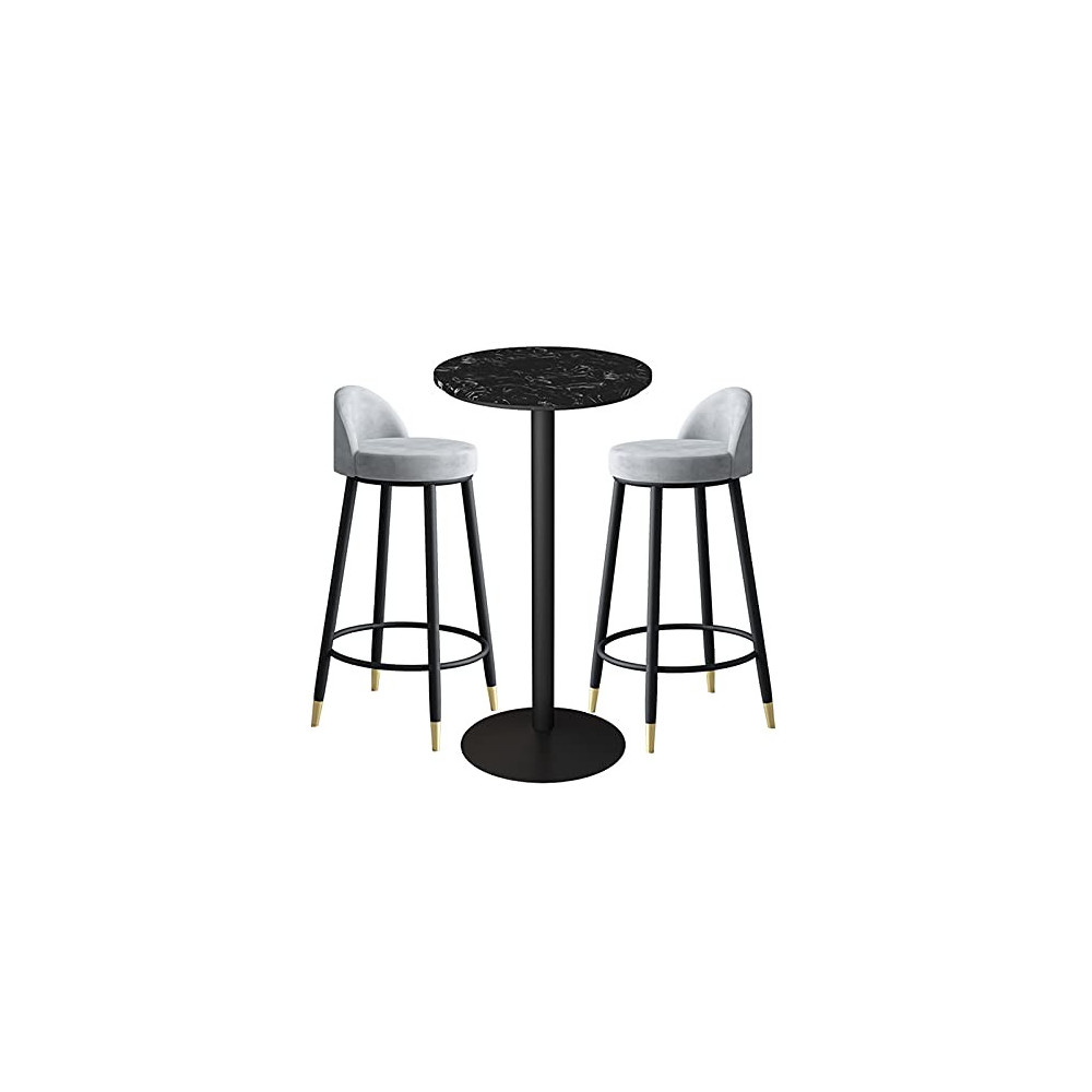 YF-Barstool 3-Piece Dining Table Set for Home Kitchen Breakfast, Patio Bar Table and Chairs Set, Counter Height Table with 2 