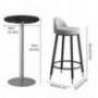 YF-Barstool 3-Piece Dining Table Set for Home Kitchen Breakfast, Patio Bar Table and Chairs Set, Counter Height Table with 2 