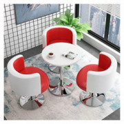 PANGPANGDEDIAN Round Dining Table Set, Patio Furniture Sets with 3 Upholstered Chairs Table Sets Bar Stool  Color : C 