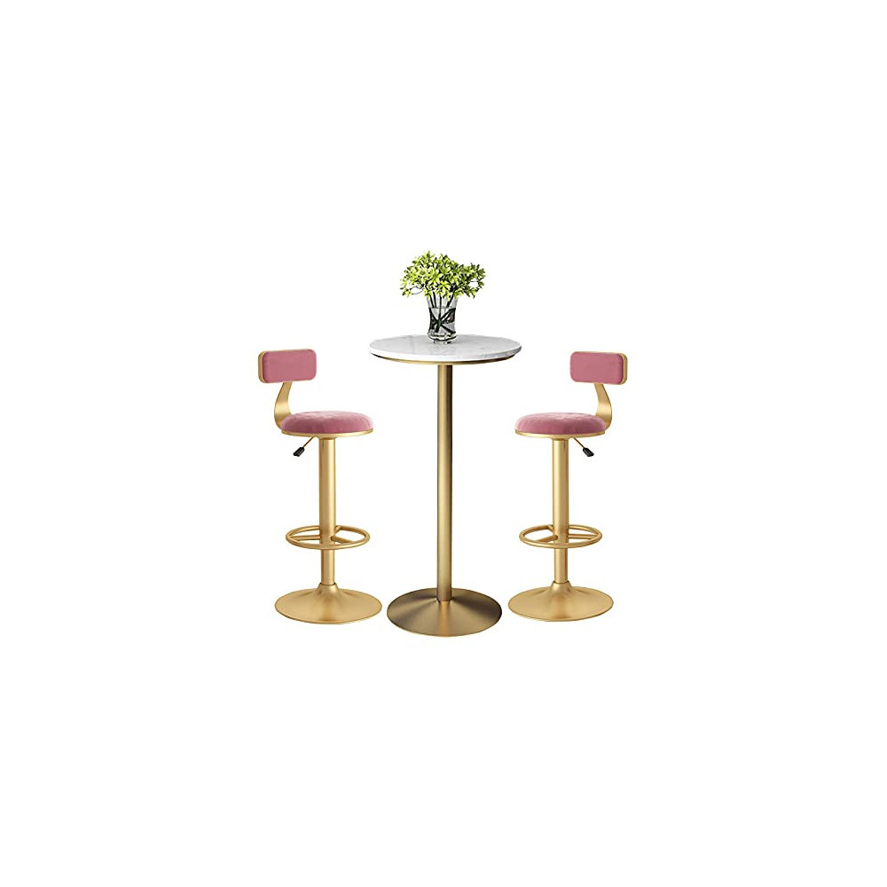 Set of 2 Bar Table and Stools, for Kitchen Living Room, Restaurant and Patio Velvet Bar Stools Breakfast Kitchen Counter Tabl