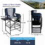 Coastrail Outdoor Tall Directors Chair Folding 30" Height, Supports 400 lb, Padded Comfort Indoor, Outdoor, Patio Chair with 