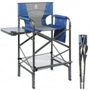 EVER ADVANCED Tall Directors Chair Foldable Makeup Artist Chair Bar Height with Side Table Cup Holder and Storage Bag Footres