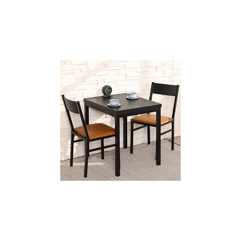 HOMURY 3 Piece Dining Table Set with Cushioned Chairs, Modern Counter Height Dinette Set, Small Kitchen Table Set with 1 Tabl