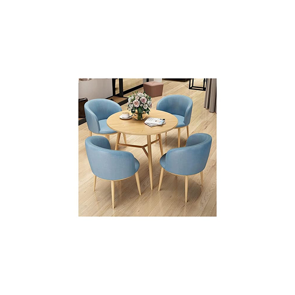 PANGPANGDEDIAN 4 Pieces Patio Furniture Sets, Round Dining Table Set with 4 Upholstered Chairs Table Sets Bar Stool  Color : 