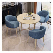 Fashion dining table and chair set Lijiubadeng Table Table and Chair Set Wooden 4 Piece Set Simple Casual Office Reception 80