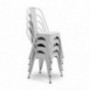 BELLEZE Stackable Metal Dining Room Chairs, Indoor Outdoor Weather Resistant Industrial Vintage Tolix Chair for Patio Kitchen
