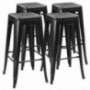 YAHEETECH 30 Inches Metal Bar Stools High Backless Stools Bar Height Stools Patio Furniture Indoor/Outdoor Stackable Kitchen 