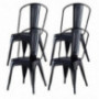 Metal Dining Chair Home Indoor Outdoor Set of 4 Patio Chair, Stackable Restaurant Kitchen Chair for Bar Cafe Garden, 18 Inch 