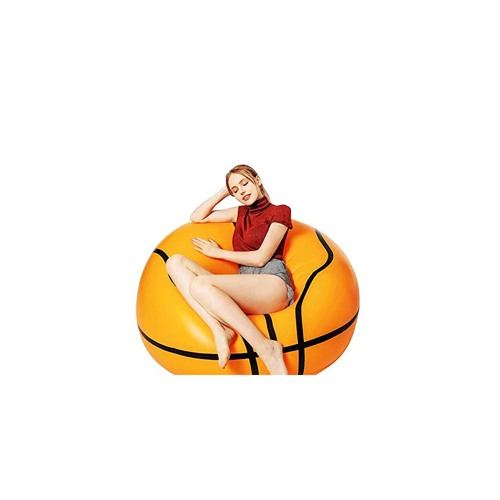 Inflatable Chair, Basketball Pattern, Inflatable Sofa, Folding Sofa, Accent Contemporary Lounge, Suitable for Indoor and Outd