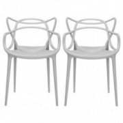 2xhome Set of 2 Gray Stackable Contemporary Modern Designer Plastic Chairs with Arms Open Back Armchairs for Kitchen Dining C