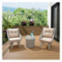 Courtyard Conversation Table Set Tea-color Patio Furniture Garden Table and Chairs Set Patio Conservatory Indoor Outdoor Coff
