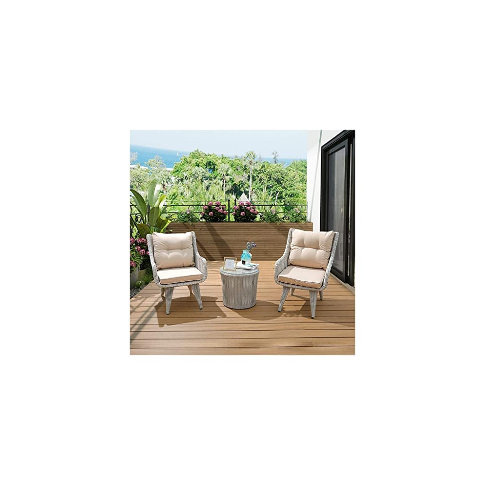 Courtyard Conversation Table Set Tea-color Patio Furniture Garden Table and Chairs Set Patio Conservatory Indoor Outdoor Coff