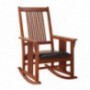 Rocking Chair in Tobacco Solid Wooden Frame Outdoor & Indoor Recliner Chair for Garden, Patio, Balcony