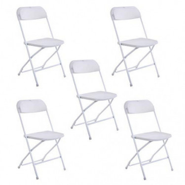 5 Packs Plastic Folding Chairs,Lightweight Foldable Patio Chair, Stackable Wedding Party Commercial Chair,Outdoor Indoor Offi