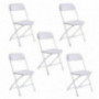 5 Packs Plastic Folding Chairs,Lightweight Foldable Patio Chair, Stackable Wedding Party Commercial Chair,Outdoor Indoor Offi