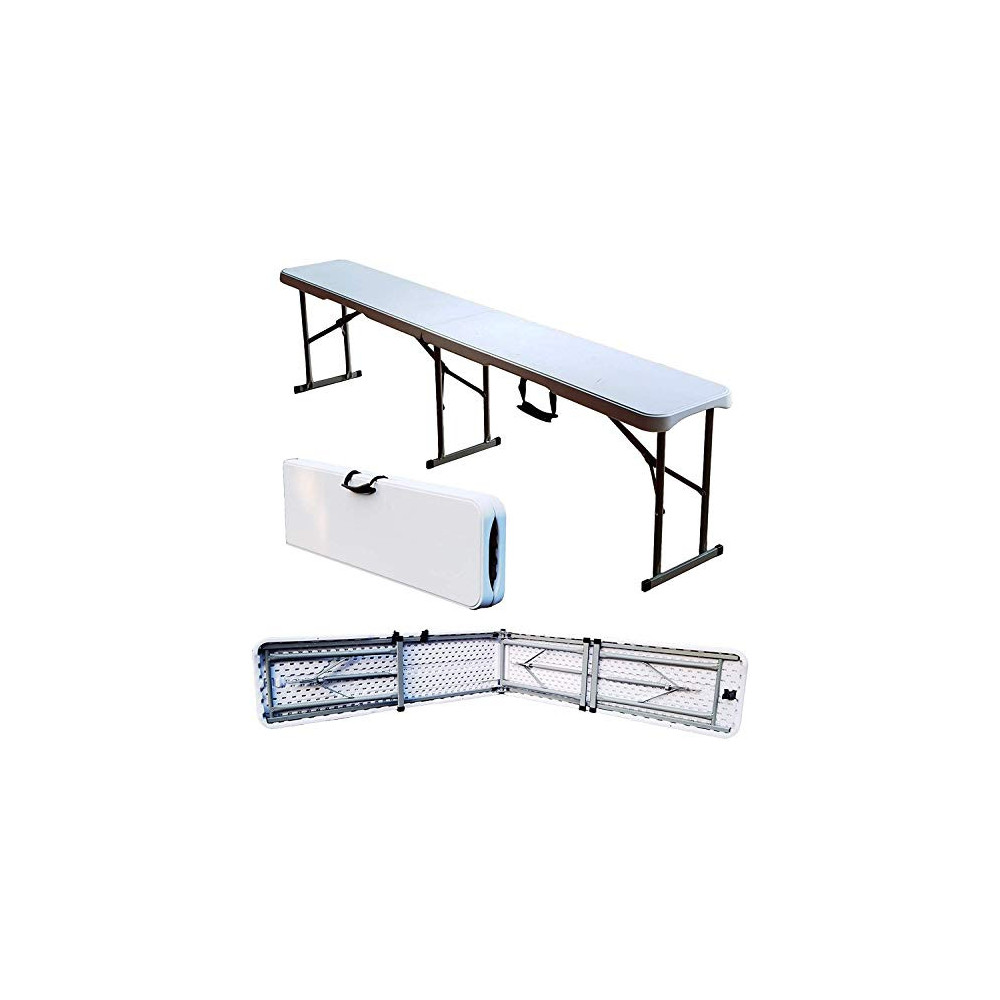YUSHIJIA Multifunctional Folding Table Lightweight Portable Furniture 6ft Folding Bench w/Handle & Lock for Indoor/Outdoor Pi
