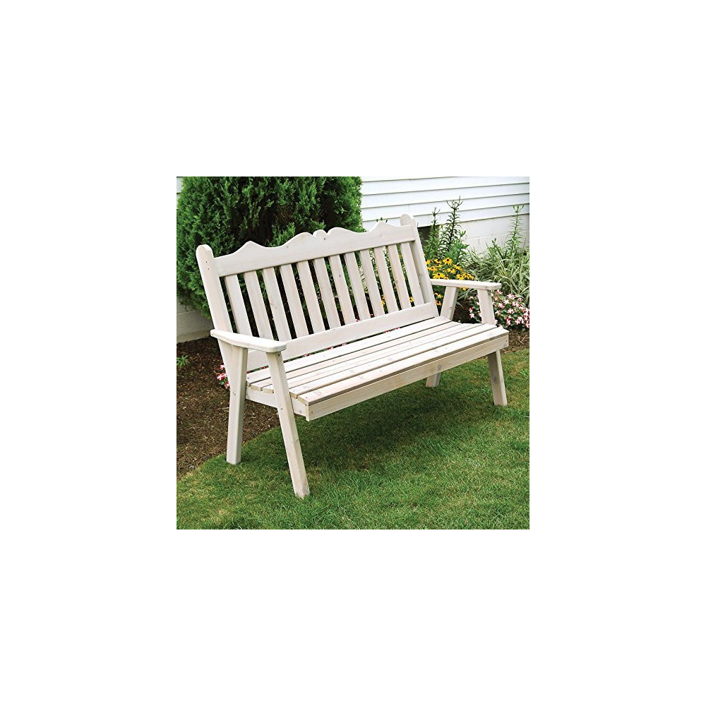 A & L Furniture Royal English Garden Bench, Walnut Stain