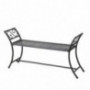 WHW Whole House Worlds Farmers Favorite Garden Bench, Rustic Dark Brown, Rustic, Empire Style Ends, Powder Coated Iron, 50.0 