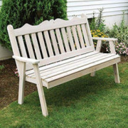 A & L Furniture Royal English Garden Bench, Natural Stain