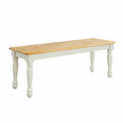 Better Homes and Gardens Autumn Lane Farmhouse Bench, White and Natural