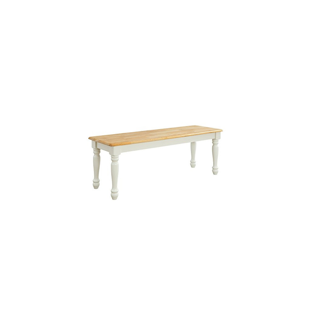Better Homes and Gardens Autumn Lane Farmhouse Bench, White and Natural