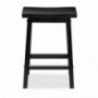 Amazon Basics Solid Wood Saddle-Seat Kitchen Counter-Height Stool - Set of 2, 24-Inch Height, Black