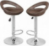 Adjustable Pub Swivel Barstool Hydraulic Patio Barstool Indoor/Outdoor W/ Open Back and Chrome Footrest , 2pcs