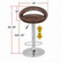 HomGarden Rattan Wicker Bar Stool Modern Adjustable Open Back 360° Swivel Pub Bucket Seat Patio Barstool  2 