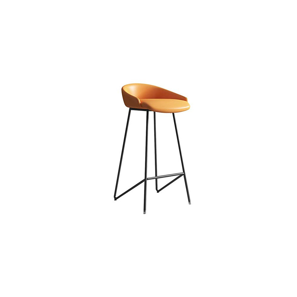 Modern Counter Height Bar Stool Metal Base with Leather Finish Seat Barstools Indoor Outdoor Patio Bar Stool Home Kitchen Din