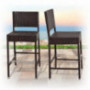 BenefitUSA Indoor Outdoor Wicker Bar Stool Patio Furniture All Weather Barstools, Set of 2 Dark Coffee