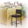BenefitUSA Indoor Outdoor Wicker Bar Stool Patio Furniture All Weather Dark Coffee Barstool