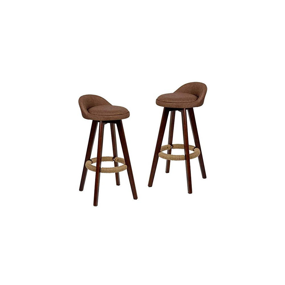 Wooden Height Bar Stools Set of 2 Counter Height Barstools Indoor Outdoor Patio Bar Stool Home Kitchen Dining Stool Cafe Offi