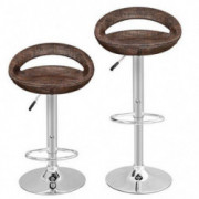 ZENY Set of 2 Adjustable Bar Stools, Pub Swivel Barstool Chairs with Back, Pub Kitchen Counter Height Modern Patio Barstool