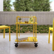 Novogratz Poolside Gossip Collection, Penelope Outdoor/Indoor Cart, Yellow