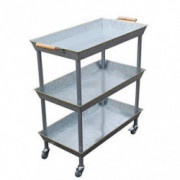 4W Bar Cart 3 Tier Utility Cart with Wheels, Galvanized Metal Bar Carts for The Home,Kitchen,Restaurant, Outdoor Serving Cart