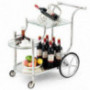 Tangkula Rolling Bar Cart, Metal Serving Cart with Tempered Glass, 3-Tier Glass Bar and Serving Cart, Tea Serving Bar Cart wi